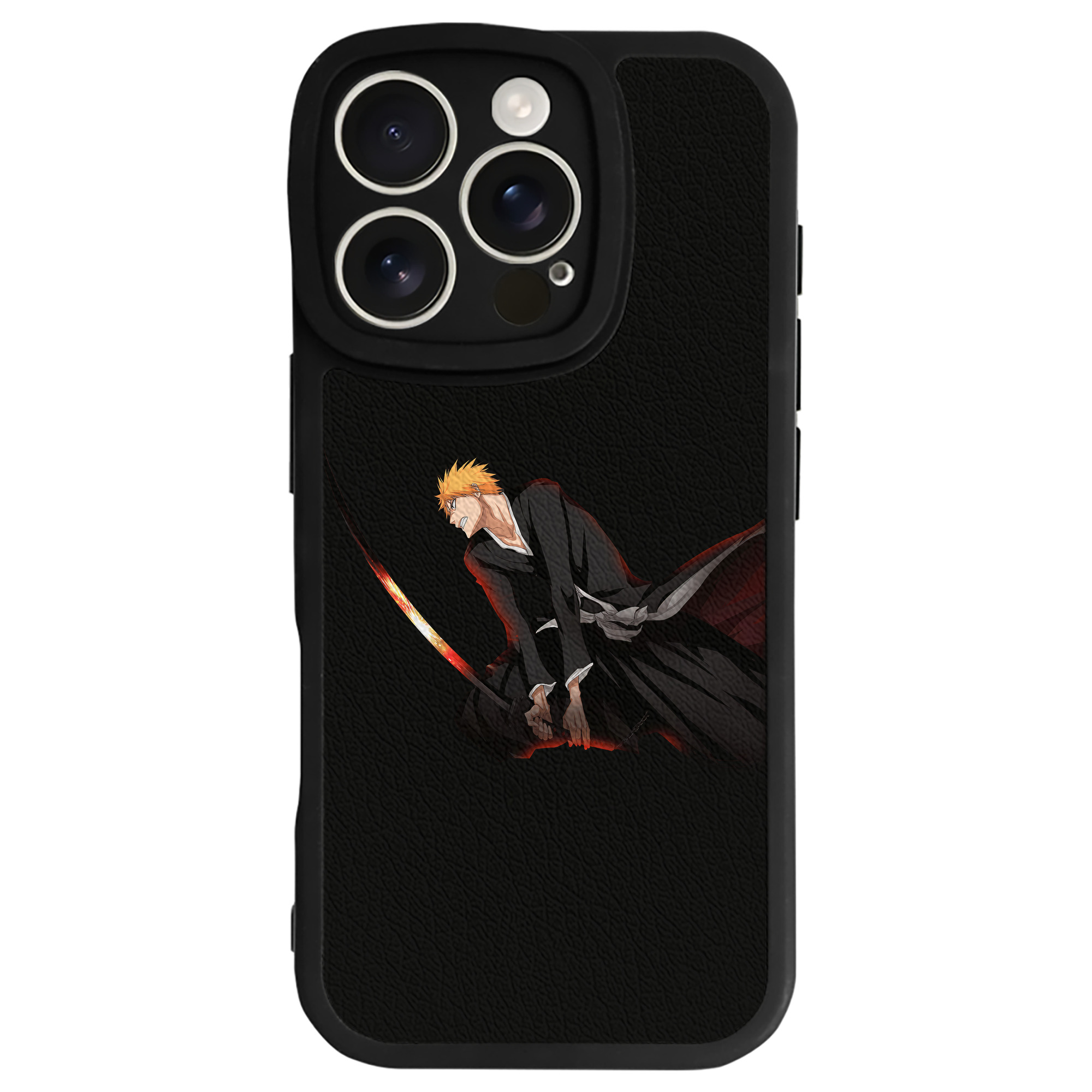 ブリーチ 黒崎一護（くろさき いちご）BLEACH Kurosaki Ichigo 【iPhone 16シリーズ対応】シリコンスマホケース（レザー調） 材質：シリコン